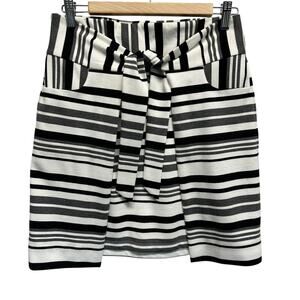 CAbi Grandstand Ponte Knit Stripe Black White Skirt Small‎ Beach Cruise Summer